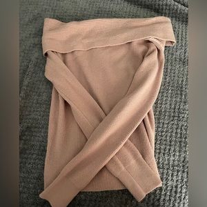 Blush pink off the shoulder knit sweater new with tags size small